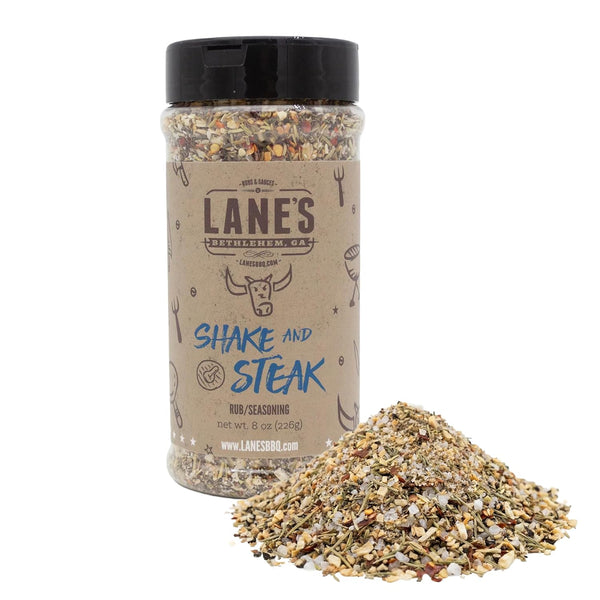 Lane's BBQ Shake and Steak Rub, 8 oz, All Natural Steak Seasoning