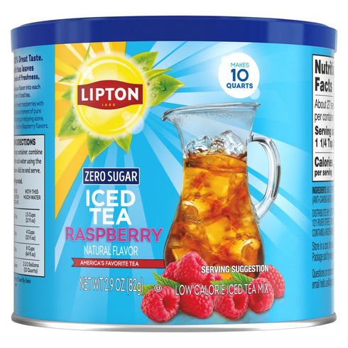 Lipton Diet Raspberry Iced Tea Mix 10 Quarts Each Z ero Sugar,