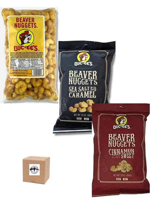 bucees Bucee's The Nuggets Bundle, Beaver Nuggets Original, Sea Salted Caramel and Cinnamon Sweet