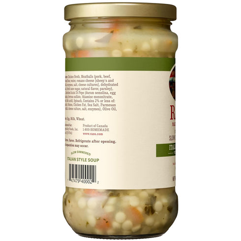 16oz, Rao's Homemade Italian Wedding Soup, Traditional Italian Heat and Serve Soup, Made with Premium Quality