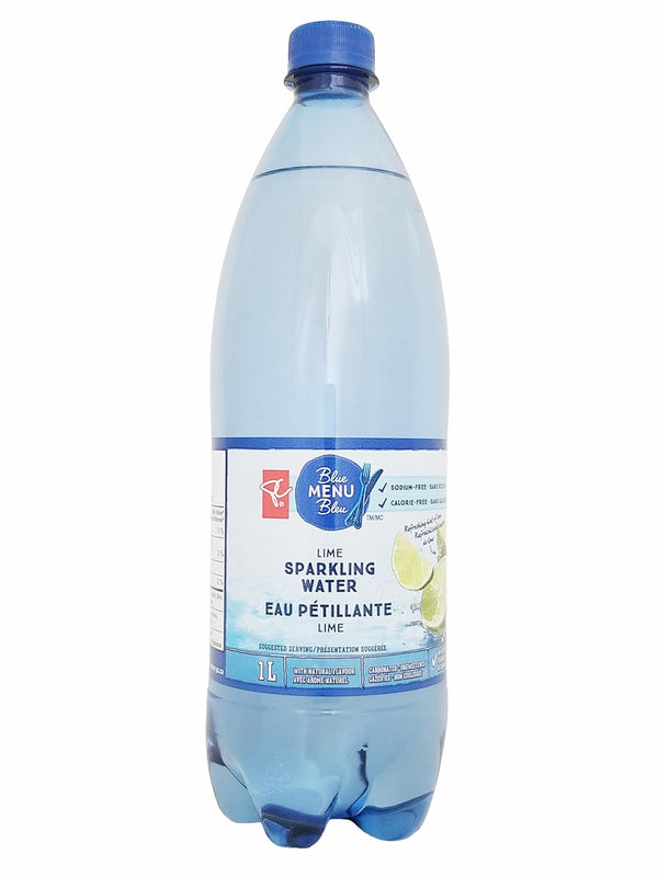 President Choice PC Blue Menu Unsweetened Lime Flavored Sparkling Water, 1L/35.2 fl oz