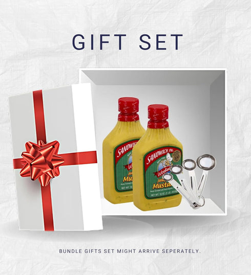 GROVE 2x 16 OZ. Set Set (3 Jalapeno Mustard Mustard Sndwch Pal Jalapeno, Bundle with Stainless Steel Measuring Spoon