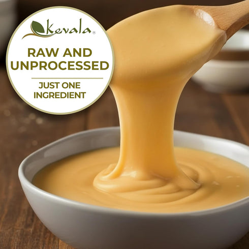 8 lb Kevala Raw Unfiltered Honey - Unprocessed Liquid Sweetener Harvested Without Pesticides, Bee-Friendly Harvesting