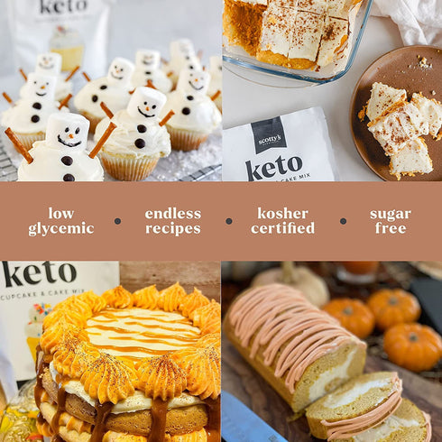 Gluten Free Keto Cupcake & Cake Mix - 0g Net Carbs, Sugar Free, Sweetened with Allulose, Kosher - 10.6oz