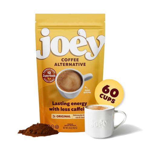 Joey Mushroom Coffee Alternative with Cacao Dandelion Root, and Chicory, Instant Mushroom