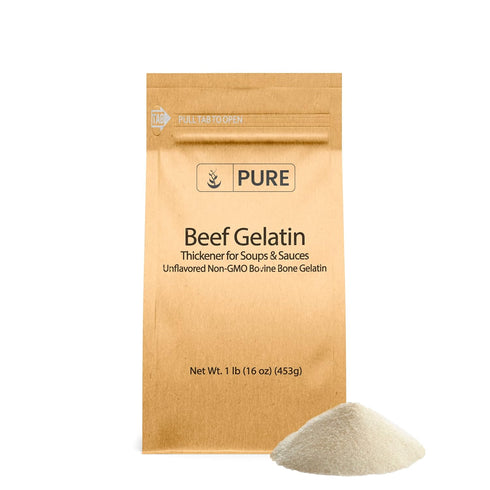 Pure Original Ingredients Beef Gelatin - 1 lb Bovine Thickener for Soups & Sauces
