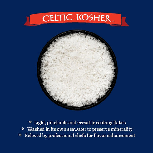 1 lb Celtic Sea Salt Kosher Unrefined Sea Salt, Chef Trusted, Sustainably Harvested, GMP Certified Cooking, Baking
