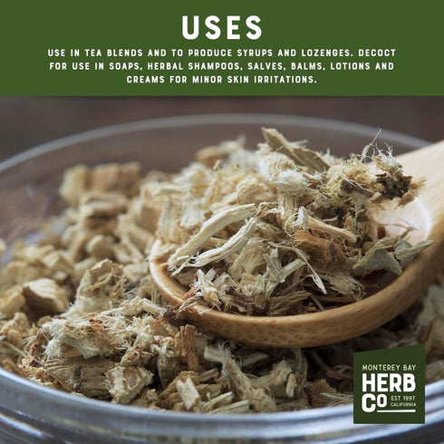 1 lb Organic Marshmallow Root, by Herb Co, Mix in Tea Blends, Mortification, Hack, Sweet Weed, Cut & Sifted