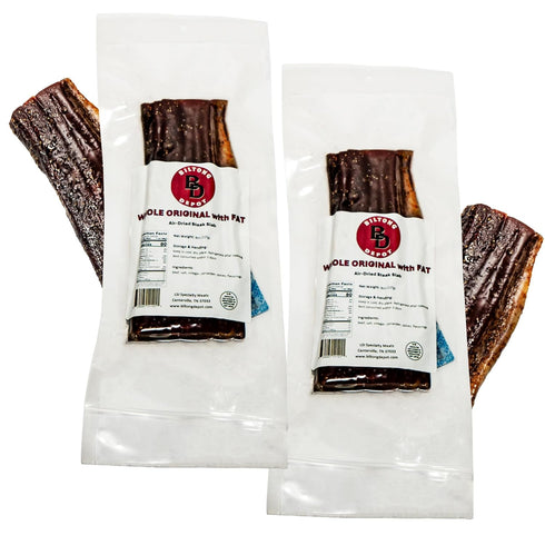 1lb (2 8oz Biltong Depot Original Beef Biltong Slab with Fat x Slabs) | Air-Dried Beef Jerky Snack | High Protein |