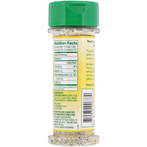 True Lemon Pepper Seasoning, 2 Pack - Natural Ingredients, No Salt, No Gluten