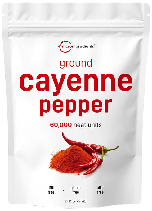 Ground Cayenne Pepper Powder, 6lbs (60,000 SHU Heat) | Premium Source for