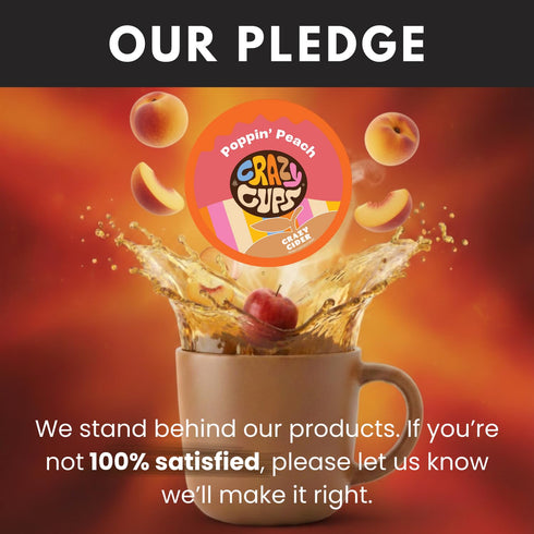 22 Counts Crazy Cups Peach Cider Pods, Sweet Peach Cider Drink, Single Serve Pods for keurig k cups machine