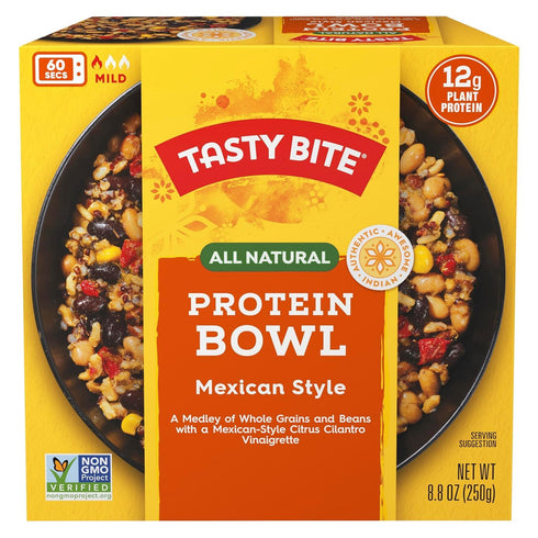 8.8 Pack 6, 12g Tasty Bite Mexican Protein Bowl, Ounce, of Ready to Eat, Microwaveable, Vegan, Plant Protein, Tangy
