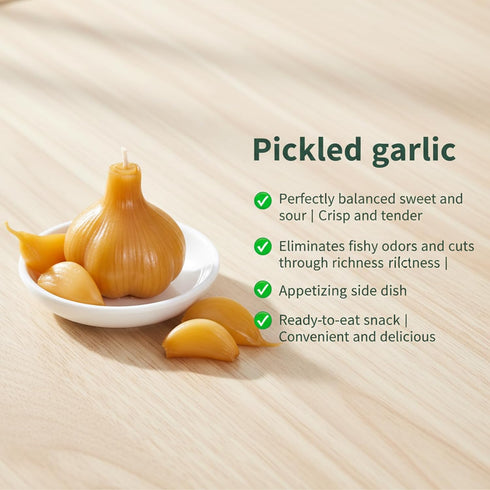 SODGHYTR 17.64oz, Pickled Garlics, Crunchy and Sweet Flavor,Long Shelf Life,Hot Pot Companion,Pickled Garlic Cloves