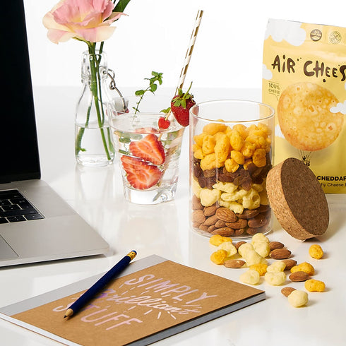 15g Pack 8 1.42 OZ Packs) AIR CHEESE Low Carb Keto Friendly Protein Puffs | Protein Per Serving | Crisp, Gluten Free