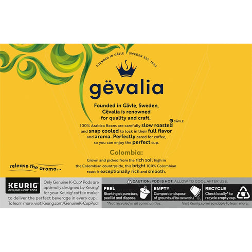 12 (Pack 3) Gevalia Colombian Coffee K-Cup Pods ct. Box