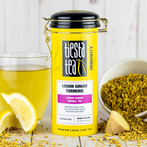50 5 Tiesta Tea - Lemon Ginger Turmeric, Loose Leaf, Lemon Ginger Herbal Tea, Premium Blend, Non Caffeinated Herbal