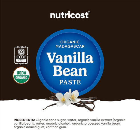 (4 oz) Nutricost Organic Madagascar Vanilla Bean Paste - Vanilla Bean Paste for Baking and Cooking, USDA and CCOF