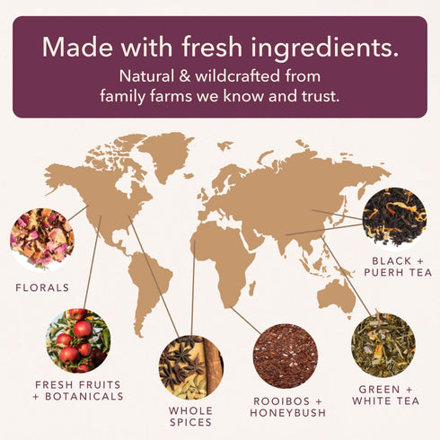 Set 5 75+ Moonlit Garden Collection Assorted Herbal Tea Gift - Hand-Crafted Loose Leaf Teas, Presentation Gift Box