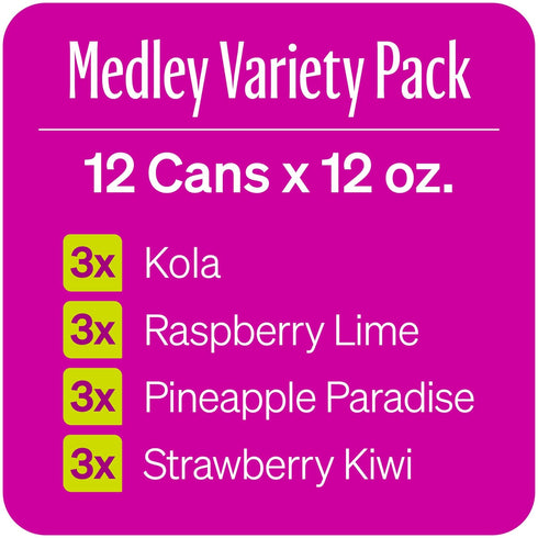 4-Flavor Pack 12 (Pack 12) Zevia Zero Calorie Energy Drink Medley Variety Ounce Cans