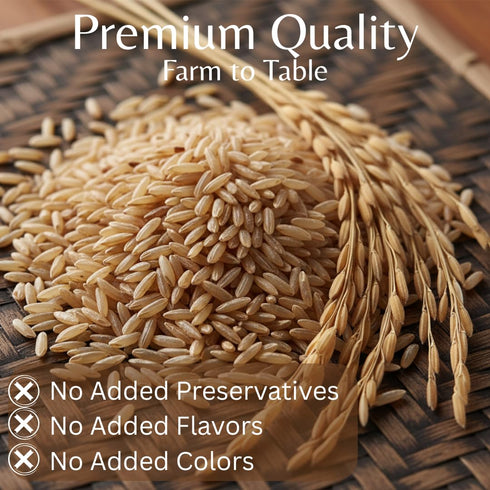 4 LB Organic Brown Jasmine Rice from Thailand - Whole Grain Vegan Natural Healthy Superfood Gluten-free
