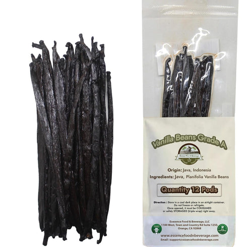 12 Large Vanilla Beans Grade A for Making Vanilla Extract - NON-GMO Planifolia Type Bulk, 6-8 Inches