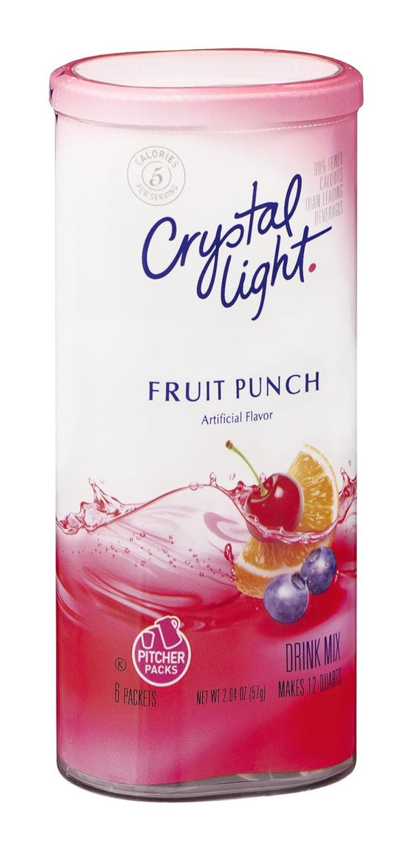 Crystal Light Fruit Punch Drink Mix, 2 oz, Makes 12 qt