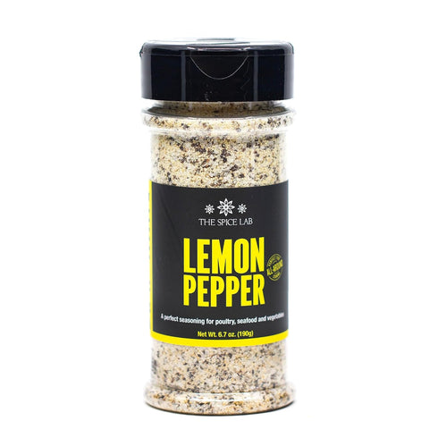 The Spice Lab Kosher Salt Lemon Pepper Seasoning - All-Natural Blend for