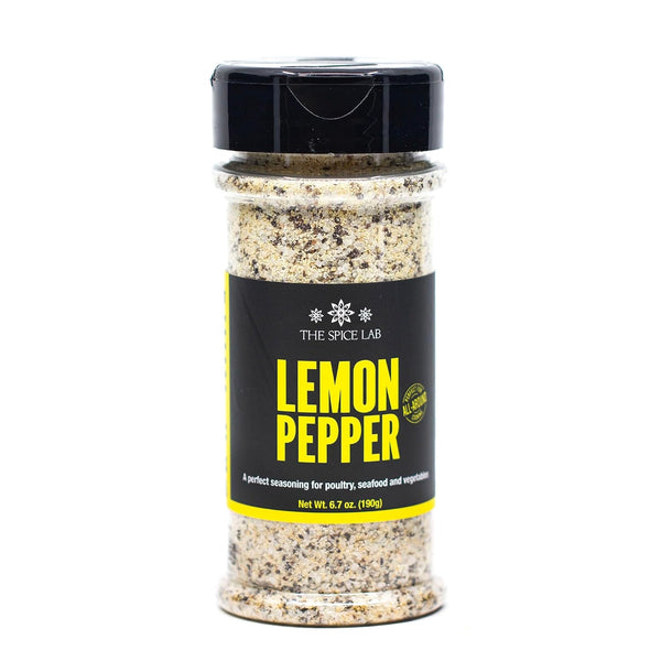 The Spice Lab Kosher Salt Lemon Pepper Seasoning - All-Natural Blend for