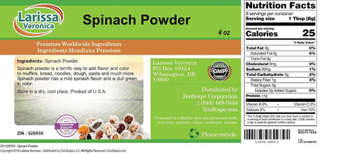 Larissa Veronica (4 oz, 526939) Spinach Powder ZIN: