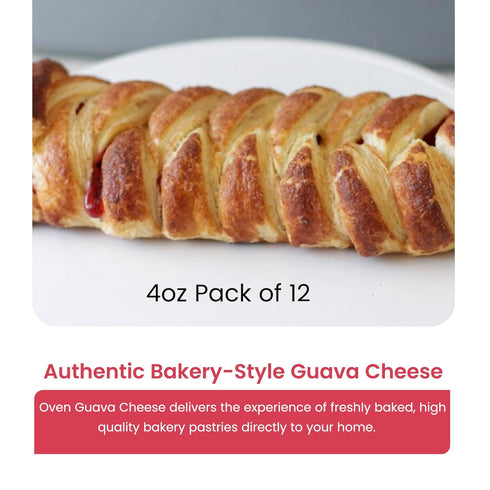 Oven Delights (4oz) Pack 12 Guava Cheese Croissant - Bakery fresh - Breakfast Pastries - Individually Wrapped