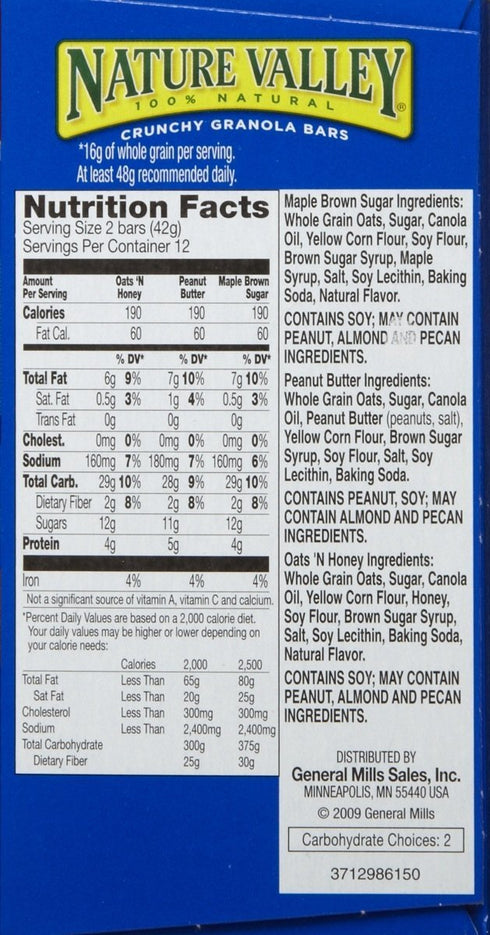 Pack 0 17.8 oz 24 Nature Valley Crunchy Granola Bars, Variety - - - ct