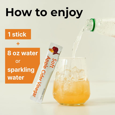 MODERN GURU Packets 93% Packets (21 Count) Apple Cider Vinegar with the Mother ACV Drink Sticks | ACV with Ginger