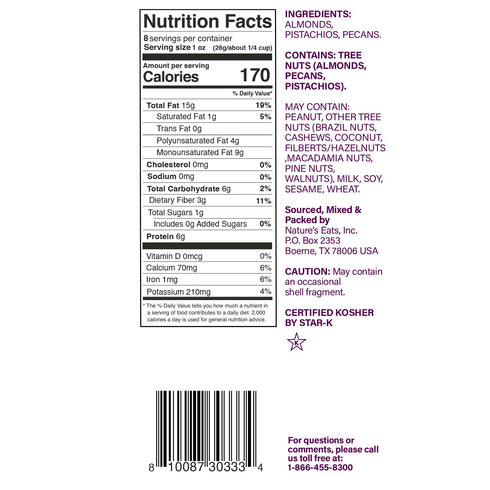 8 Oz (Pack 1) Natures Eats Nuts For Raw