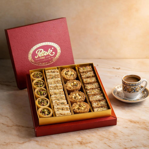 39 24 oz Petek Baklava Sweets Box with Walnut and Pistachio Turkish Kadayif Dessert Gift Box, Honey Pistachio & Walnut