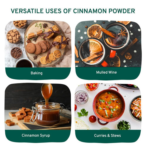 SPICE TRAIN Cinnamon Powder, 397g/14oz, Non-GMO, Gluten Free, Raw, Sourced from South India, Resealable Pouch