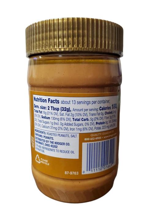 Kroger 15 oz (2 pack) Natural Creamy Peanut Butter