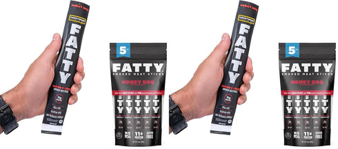 FATTY Meat Sticks,Made with Grass Fed Beef,Pork Raised Without Antibiotics,11g Protein Per