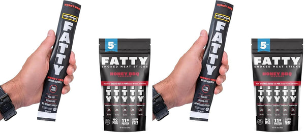 FATTY Meat Sticks,Made with Grass Fed Beef,Pork Raised Without Antibiotics,11g Protein Per