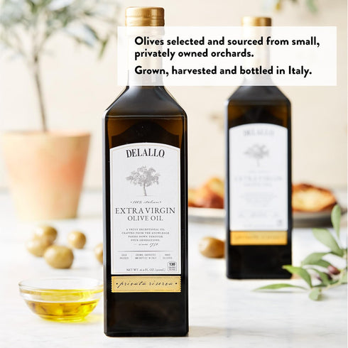 16.9 oz (2 Pack), DeLallo Private Reserve Extra Virgin Olive Oil, Bottle, Made in Italy, Cold Pressed, Single Origin