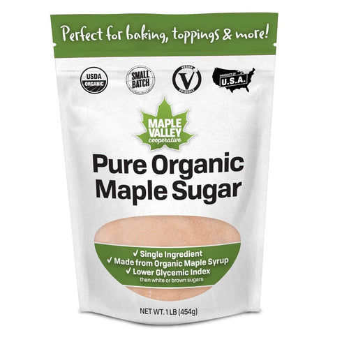 Maple Valley Organic Pure Maple Sugar Granulated, Natural Sugar Alternative, Good in