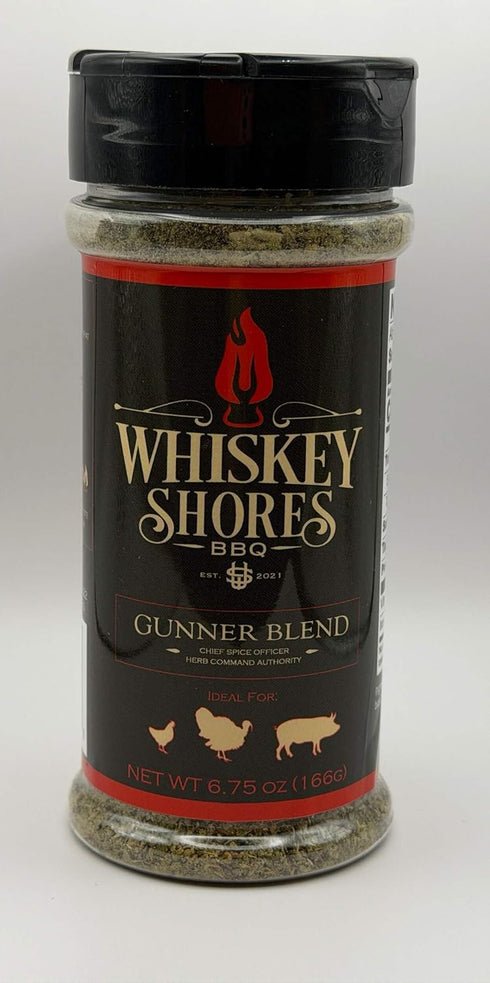 Whiskey Shores Gunner Blend Herb-Forward Seasoning for Roast Chicken, Pork & Turkey, Savory Sage & Rosemary BBQ Rub