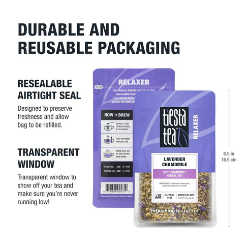 25 0.9 Tiesta Tea - Lavender Chamomile Herbal Tea, Loose Leaf, Calming Blend with Chamomile, Lavender, and Lemongrass