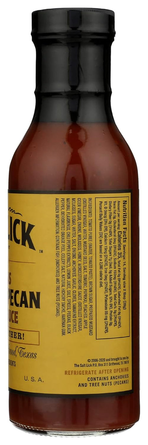 Salt Lick 12 (Pack 6) Honey Pecan BBQ Sauce, Gluten Free, Ounces
