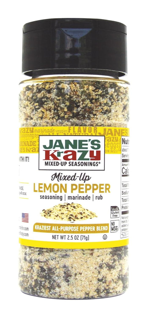 Jane's Krazy Lemon Pepper Marinade & Seasoning, 2.5 oz