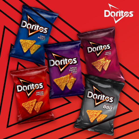 1 (Pack 40) Doritos Flavored Tortilla Chips, Nacho Cheese, Ounce