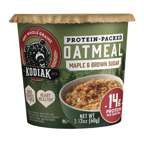 2.12oz (Pack 12) Kodiak Cakes Instant Protein Maple & Brown Sugar Oatmeal in a Cup