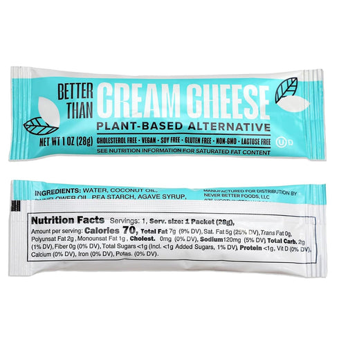 50 1oz Dairy Free Vegan Cream Cheese Spread Plant-Based, Lactose Free, Allergen-Free, Non-Dairy Cheese Smooth