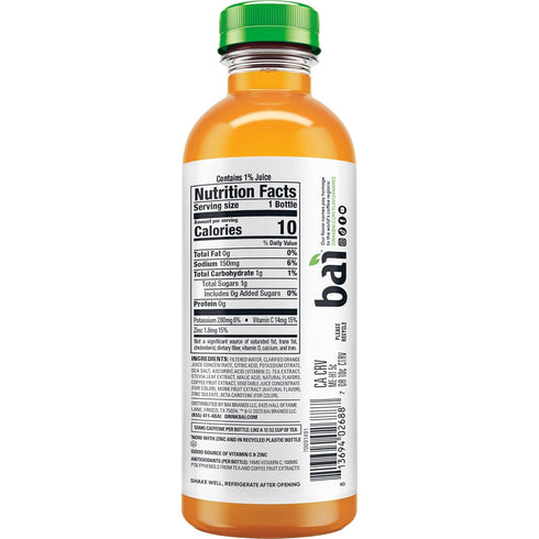 18 12 Pack Bai Antioxidant Infused Water Beverage, Costa Rica Clementine, with Vitamin C and No Artificial Sweeteners
