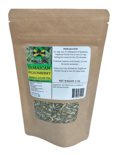 Nalego Jamaican Dog Blood (Pigeonberry) Herbal Loose Tea (2 OZ) - Dogblood Herb,
